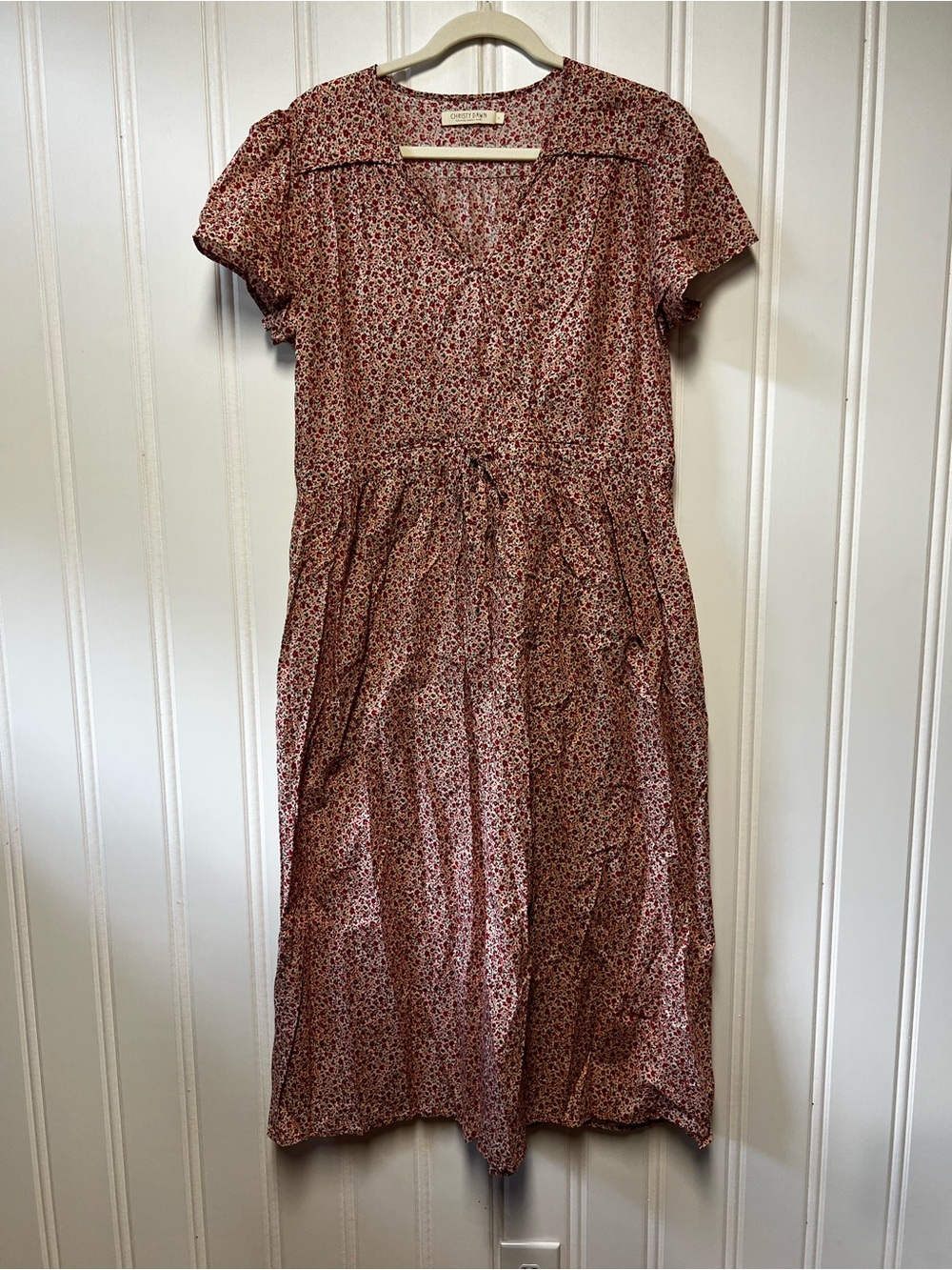 Christy Dawn Floral Organic Cotton Midi Dress Size Large Cottagecore Prairie